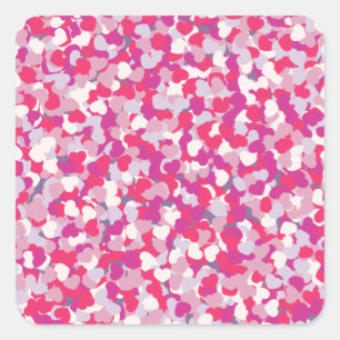 Sticker Carré Confetti Coeur multicolore2