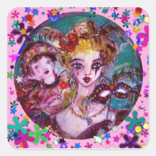 STICKER CARRÉ CONFETTI DE MASQUÉRADE VÉNITIENNE DE VALENTINE