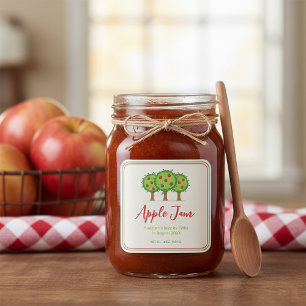 Sticker Carré Confit de Pommes Personnalisé Fait Maison avec Amo
