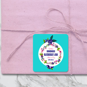 Sticker Carré ・ confiture de bleuets do-it-yourself canne person