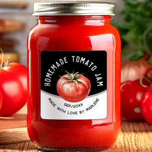 Sticker Carré Confiture de tomate avec tomate rouge
