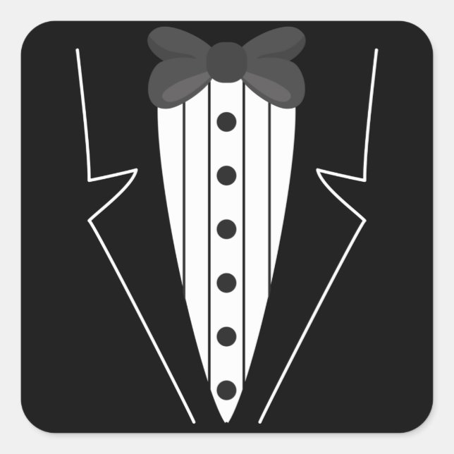 Sticker Carré Confort de base pour dîner Tuxedo (Devant)