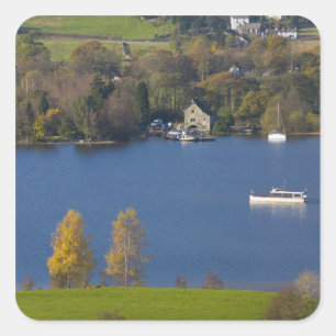 Sticker Carré Coniston Water, Lake District, Cumbria, Angleterre