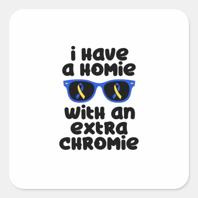 Sticker Carré Connaissance du syndrome de Down, syndrome de Down (Devant)