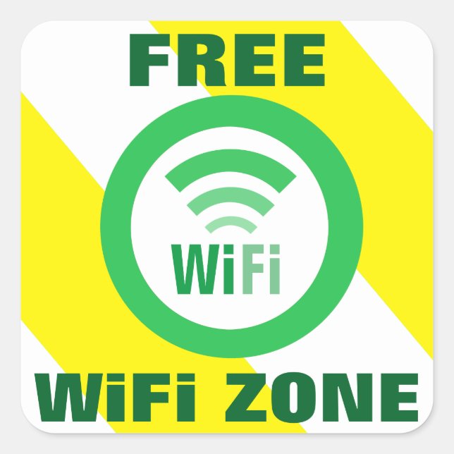 Sticker Carré Connexion WiFi gratuite (Devant)