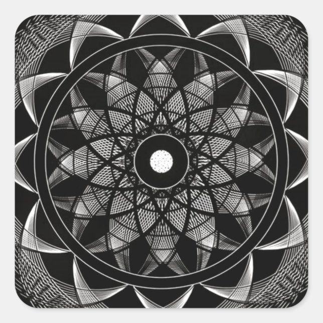 Sticker Carré Conscience - Géométrie Sacrée Mandala (Devant)