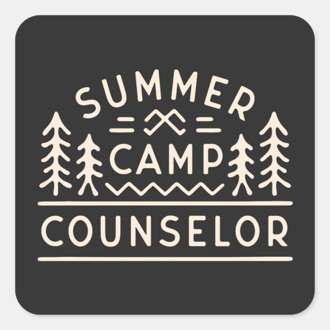 Sticker Carré Conseiller du camp d'été personnel forêt esthétiqu (Devant)