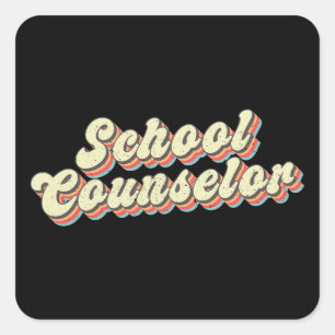 Sticker Carré Conseiller scolaire Retro Enseignant