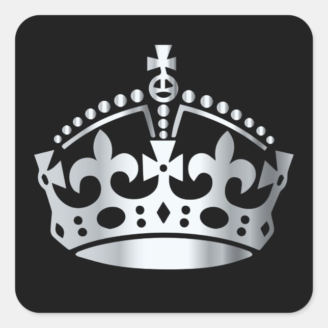 Sticker Carré Conserver le calme Silver Crown - Changer d'arrièr (Devant)