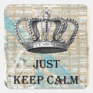 Sticker Carré Conserver le calme Vintage Art Grunge Design Abstr