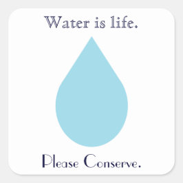 Sticker Carré Conserver l'eau