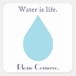 Sticker Carré Conserver l'eau
