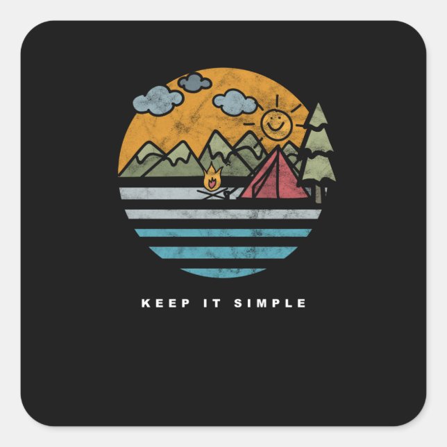 Sticker Carré Conserver les lignes géométriques simples Géométri (Devant)