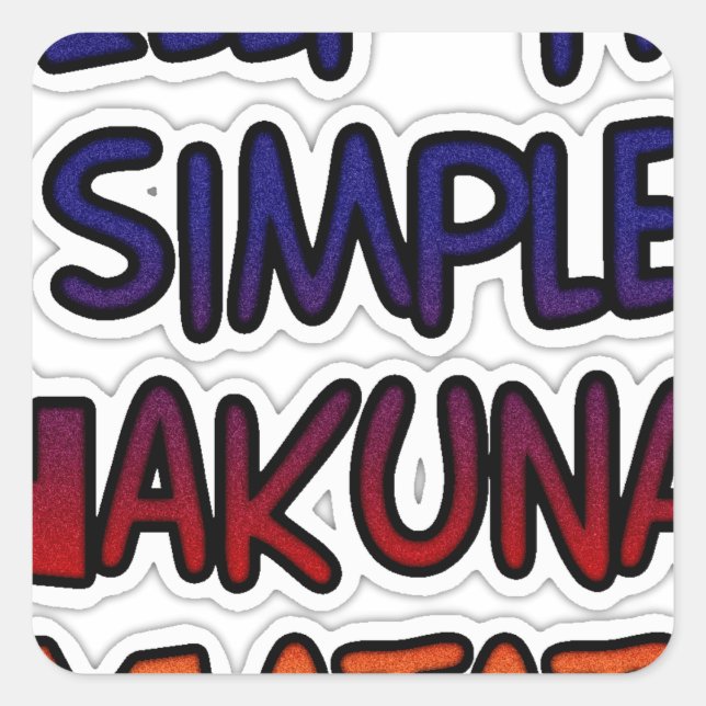 Sticker Carré Conserver Simple Hakuna Matata Art Print (Devant)