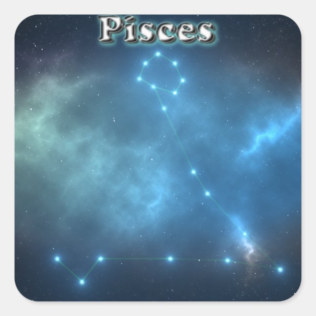Sticker Carré Constellation de pisces (Devant)