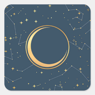 Sticker Carré Constellations de la Lune de la Marine et du Crois