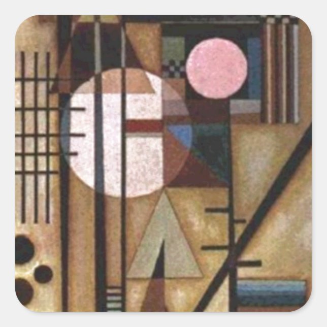Sticker Carré Construction adoucie Kandinsky (Devant)