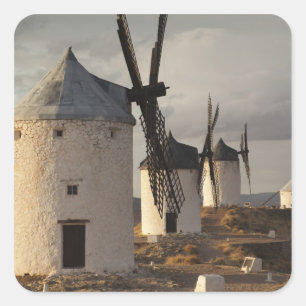 Sticker Carré Consuegra, antiques moulins à vent de La Mancha
