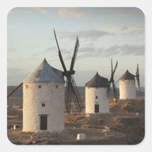 Sticker Carré Consuegra, antiques moulins à vent de La Mancha