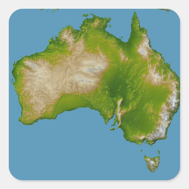 Sticker Carré Continent australien (Devant)