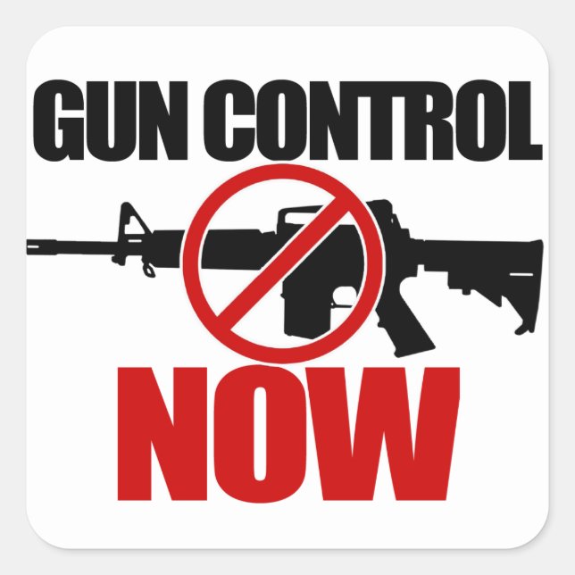 Sticker Carré Contrôle des armes MAINTENANT ! (Devant)