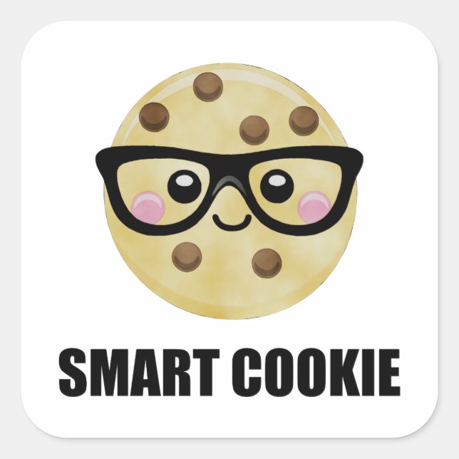 Sticker Carré Cookie intelligent drôle (Devant)