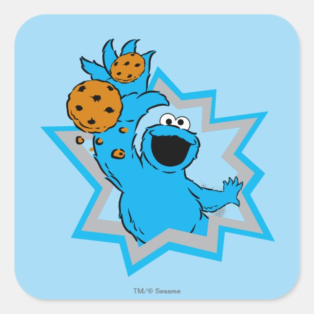 Sticker Carré Cookie Monster Extreme (Devant)