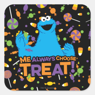 Sticker Carré Cookie Monster - Me Toujours Choisir La Menace