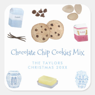 Sticker Carré Cookies au chocolat Chip Recette Mélange DO-IT-YO
