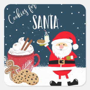Sticker Carré Cookies de Noël pour le lait père Noël Christma