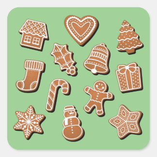 Sticker Carré Cookies de pain d'épices