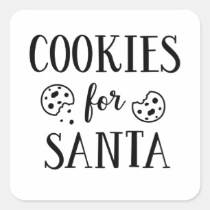 Sticker Carré Cookies Pour Père Noël Cadeau De Noël