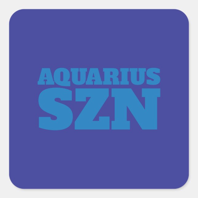 Sticker Carré Cool bleu Aquarius SZN (Devant)