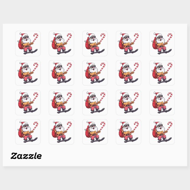 Sticker Carré Cool Christmas Aesthetic Gift (Feuille)