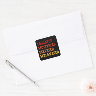 Sticker Carré Cool de l'enseignant diplômé, motivé et élevé