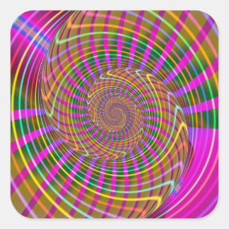 Sticker Carré Cool lumineux brillant Motif géométrique fractal g