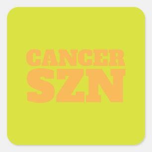 Sticker Carré Cool SZN du cancer jaune