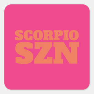Sticker Carré Cool SZN rose orange