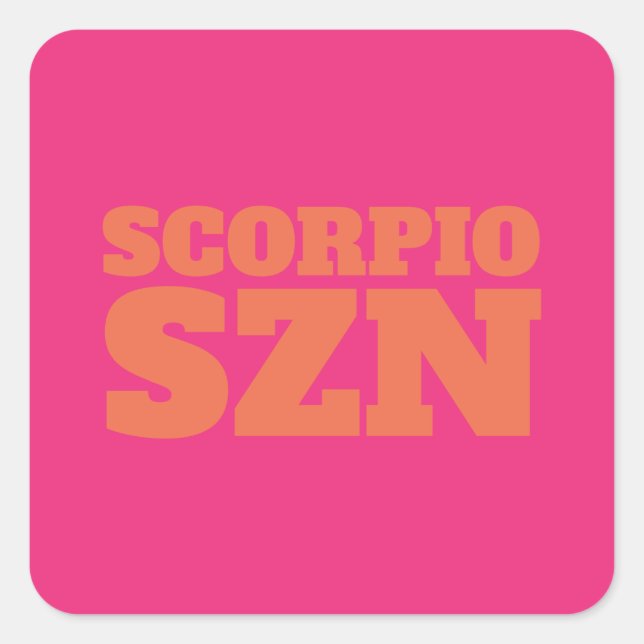 Sticker Carré Cool SZN rose orange (Devant)
