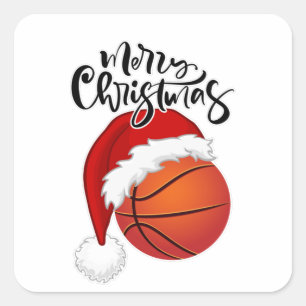 Sticker Carré Cool Xmas Basketball conception de ventilateur Joy