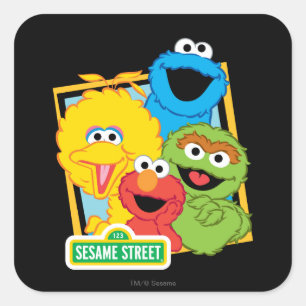 Sticker Carré Copains de Sesame Street