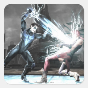 Sticker Carré Copie d'écran : Nightwing contre le harley