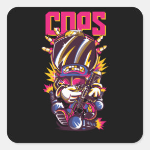 Sticker Carré Cops