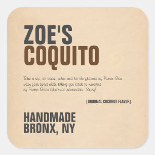 Sticker Carré Coquito Rustique Moderne