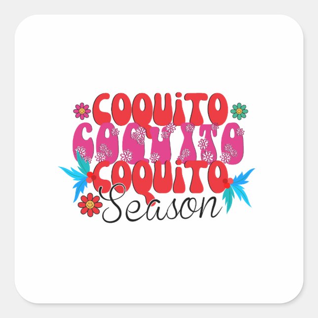 Sticker Carré Coquito Season, jour national de la coquito (Devant)