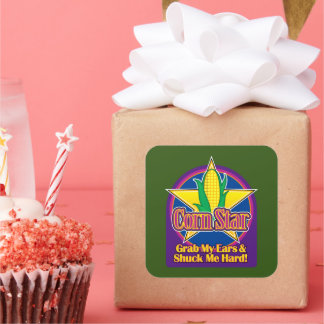 Sticker Carré Corail Star bleu violet BG vert