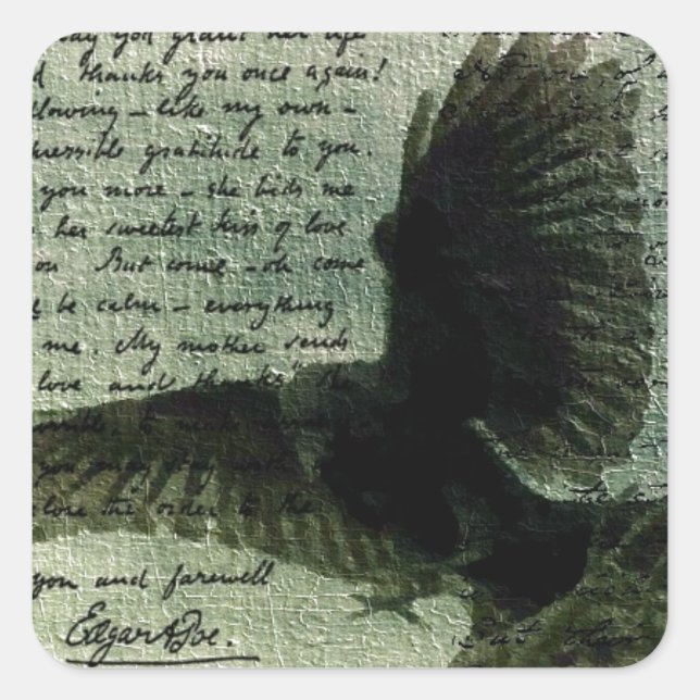 Sticker Carré Corbeau 3 (Devant)