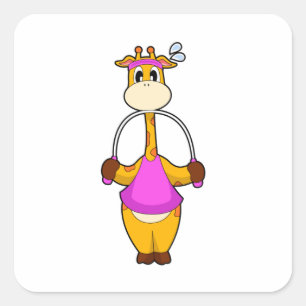 Sticker Carré Corde Fitness Giraffe