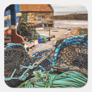 Sticker Carré Cordes Et Pots De Homard   Pittenweem, Écosse
