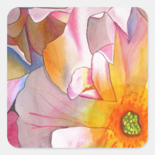 Sticker Carré Cornelia rose rose rose pastel